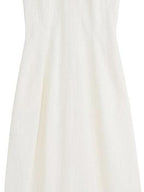 fano High Waist Sleeveless Minimalist Office A Line Cotton Blend Maxi Dresses