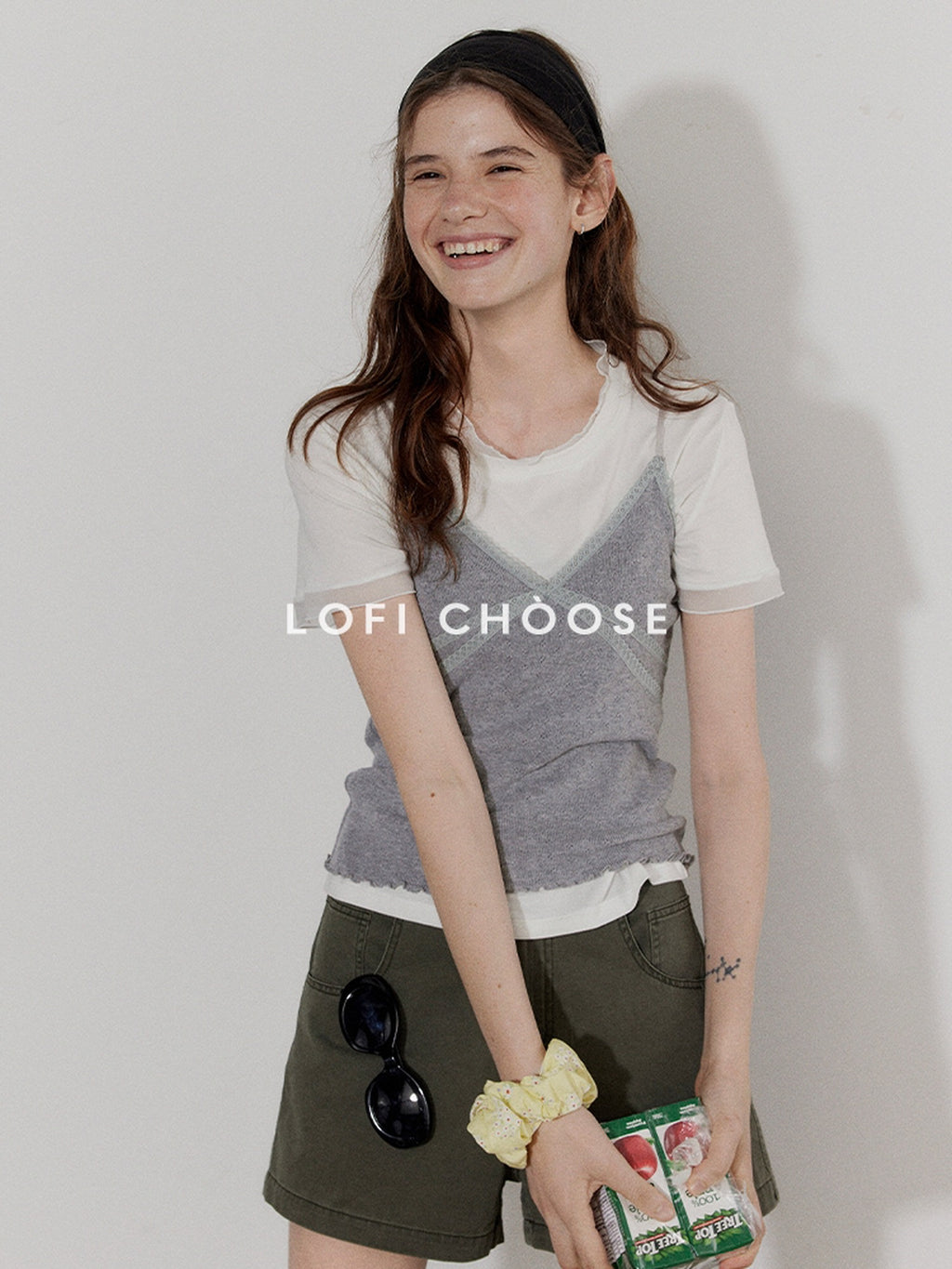 Lofi choose Breathable Round Neck Loose Fit Commuter White Short Sleeve T-Shirts