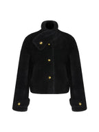 unspoken Warm Sculpted Tailoring Minimal Commuter Loose High Waist Wool Blend Short Coat