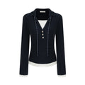 unspoken_Breathable_Slim_Fit_V-neck_Knit_Three_Piece_High_Waist_Navy_Women_Lounge_Sets_MISSTT