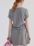fano 96 Percent Cotton Soft Crop Top Mini Skirt Young Women Matching Top & Skirt Sets