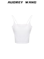 audreyyang Slim U Neck Built In Padding Polyester Blend One Size Versatile Women Camisoles