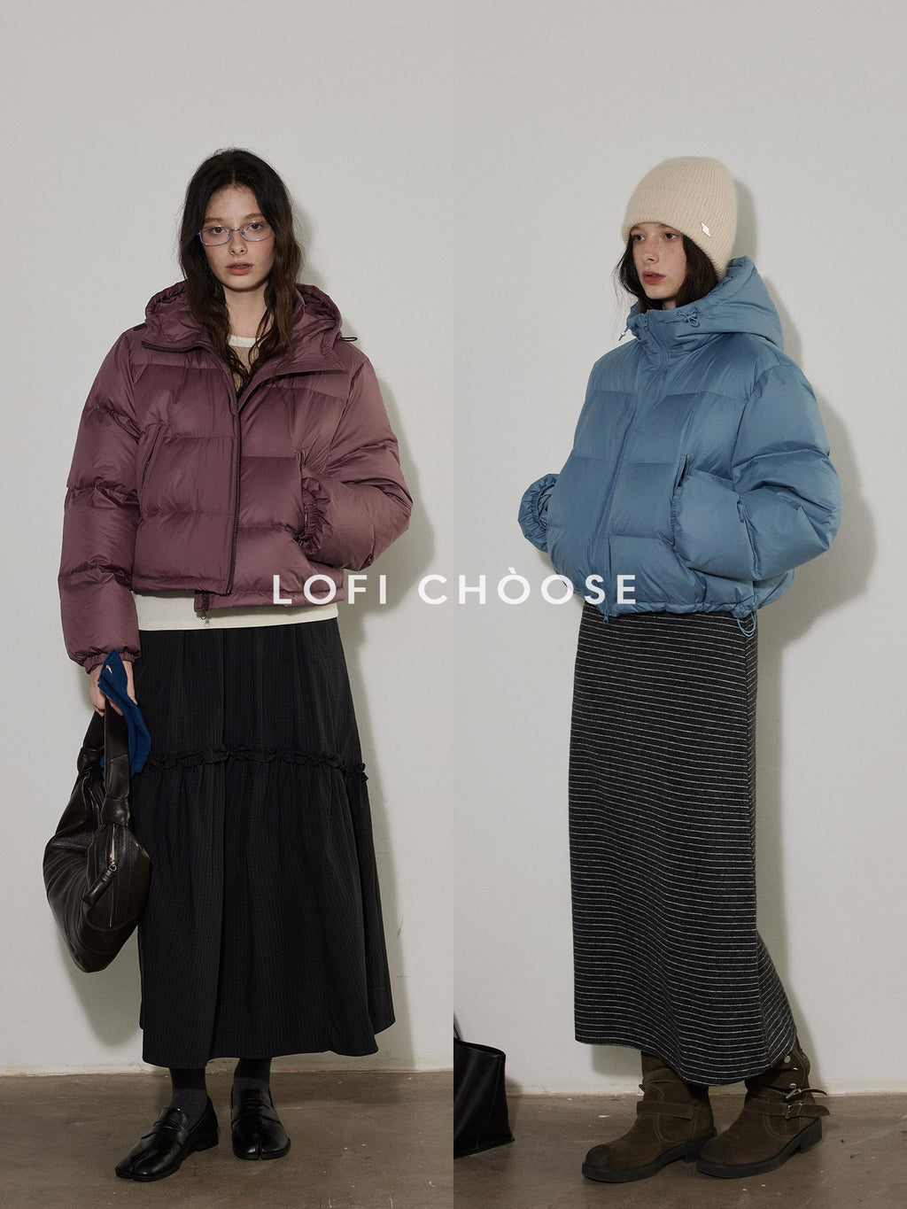 Lofi choose 90 Percent White Duck Down Warm Loose Hooded Short Casual Zipper Down Jackets