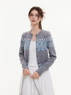 ikyou Lightweight Warmth Loose Knit Commuter Women Grey Cute Animal Cardigans