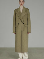 unspoken 70 Wool 30 Polyester Blend Minimalist Straight Double Breasted Blazer Wool Coats