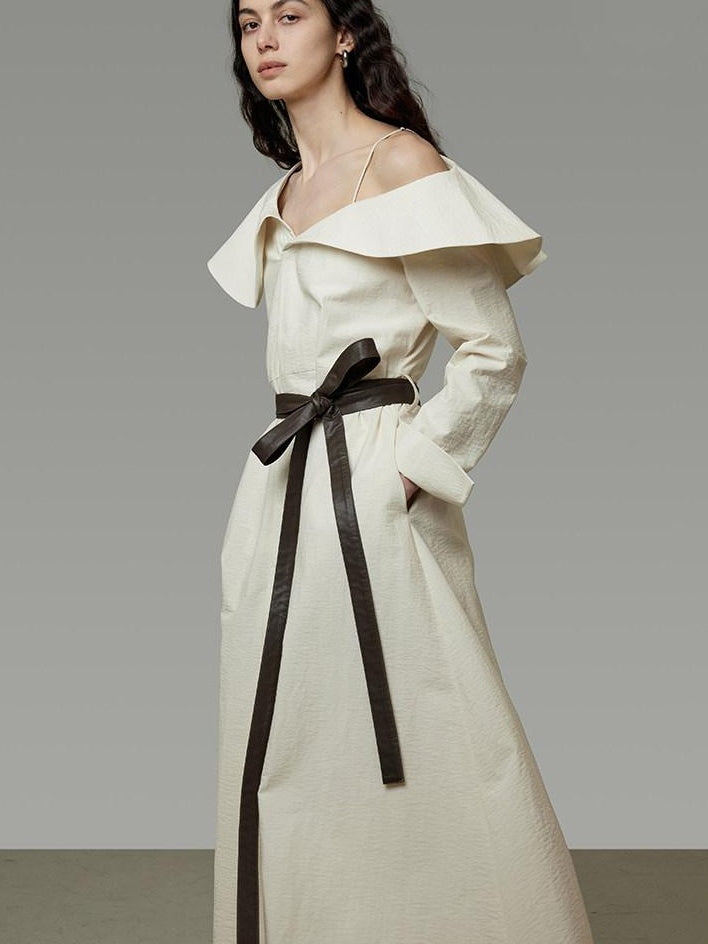 unspoken Comfortable Cotton Blend High Waist Asymmetrical Shirt Dress Office Maxi Dresses
