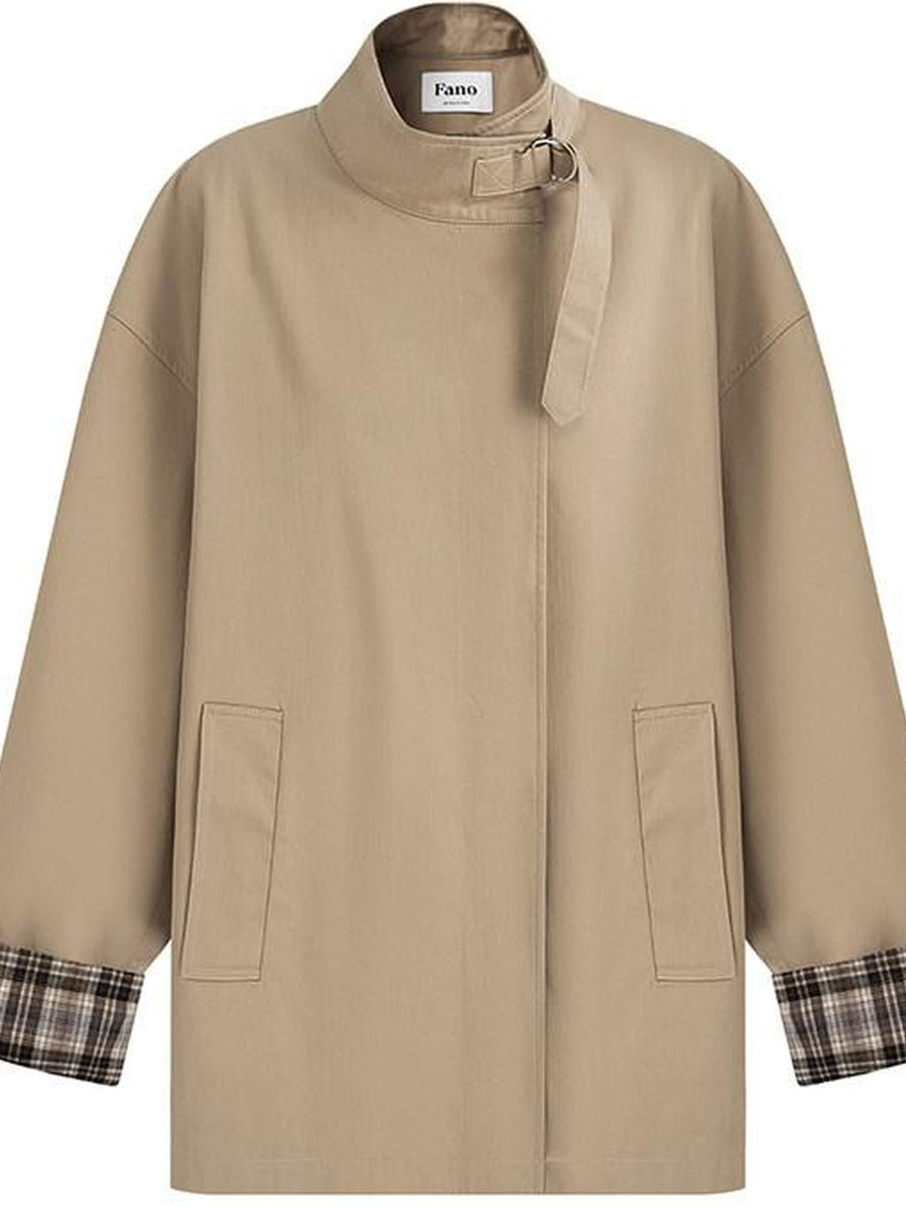 fano Khaki Loose Fit Single Breasted Mid Length Korean Casual Women Trench Coats
