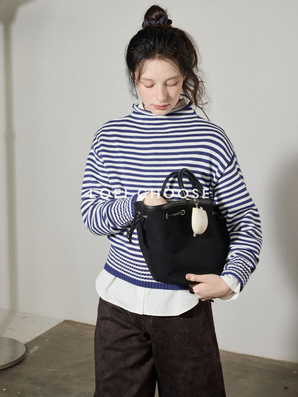 Lofi choose Acrylic Cotton Soft Striped Loose Fit Pullover Commuter Style Women Sweaters