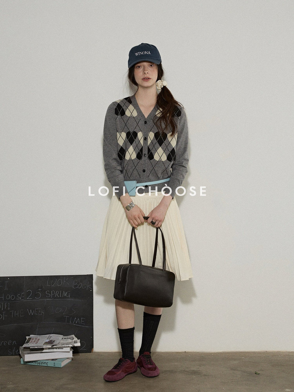 Lofi choose Acrylic Blend Colorblock Relaxed Fit Office Women Heart Buttoned Gray Cardigans