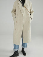 fano Minimal Commuter Double Breasted Straight Midlength Blazer Women Long Coats