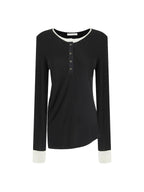 unspoken Modal Blend Colorblock Slim Fit Round Neck Pullover Women Knitwear Sweaters