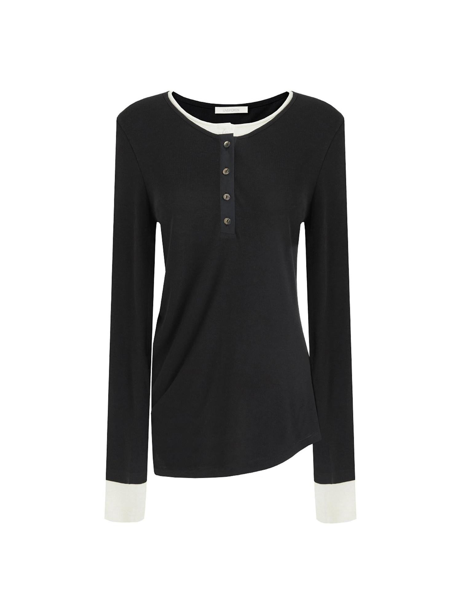 unspoken Modal Blend Colorblock Slim Fit Round Neck Pullover Women Knitwear Sweaters
