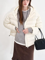 fano Ultra Warm 90 Percent White Duck Down Loose Hooded Unisex Down Jackets