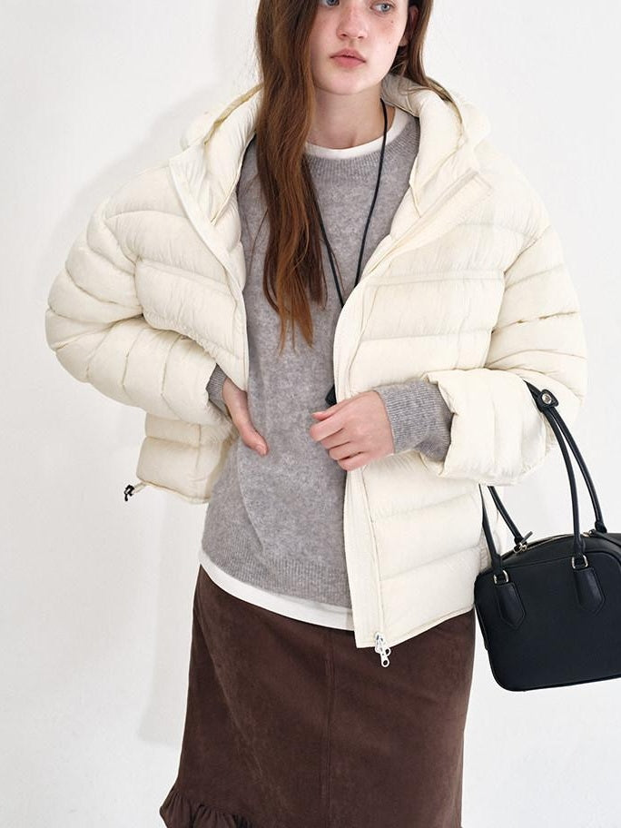 fano Ultra Warm 90 Percent White Duck Down Loose Hooded Unisex Down Jackets