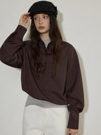 Lofi choose Embroidered Loose Drop Shoulder Collared Workwear For Women Polyester Blouses