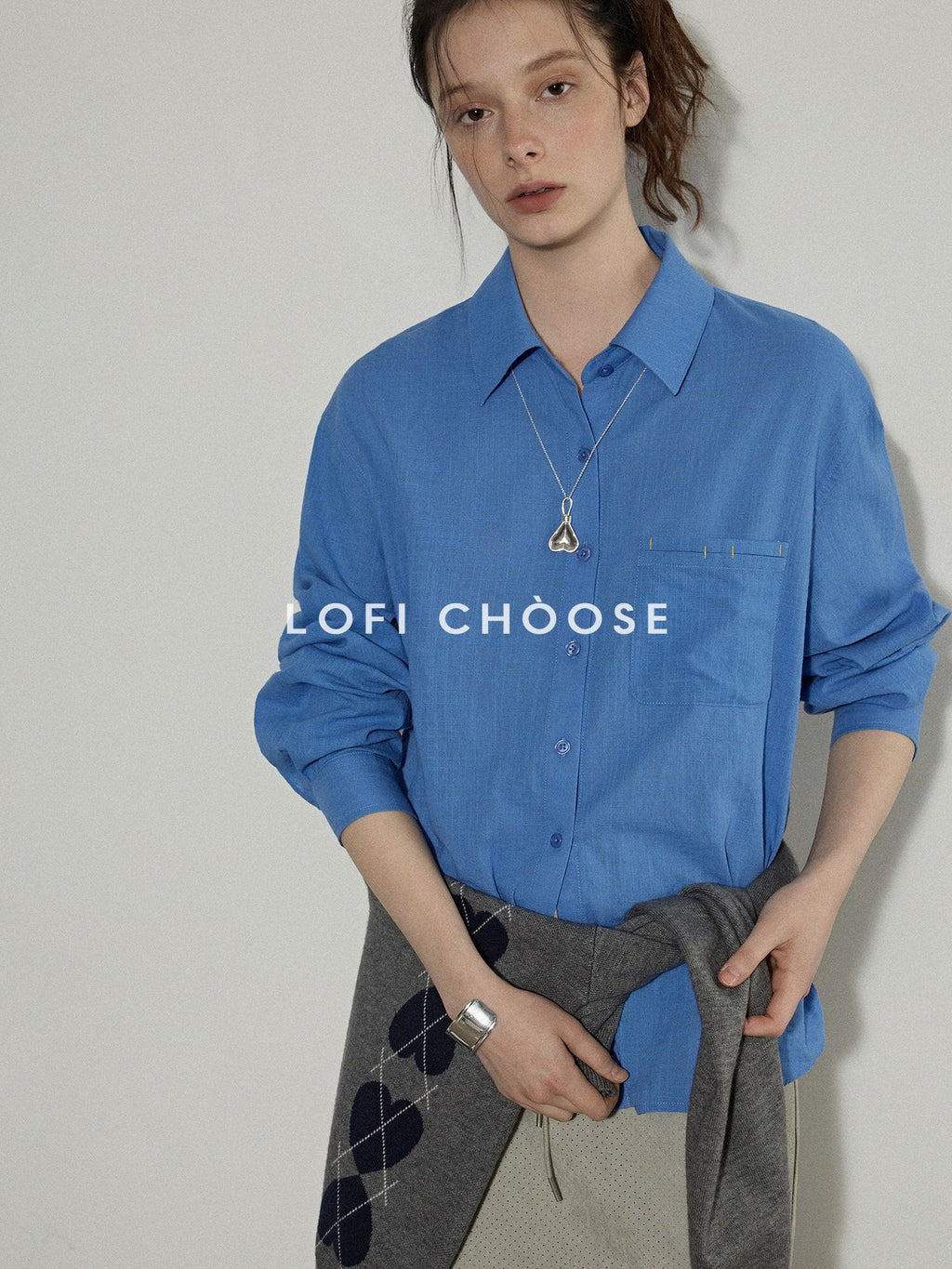 Lofi choose Pure Cotton Loose Fit Commuter Long Sleeve Collared Button Women Casual Shirts