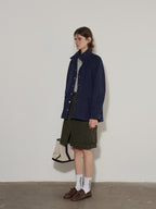 Lofi choose High Waist Cotton Slit H Line Loose Office Women Seaweed Green Midi Skirts