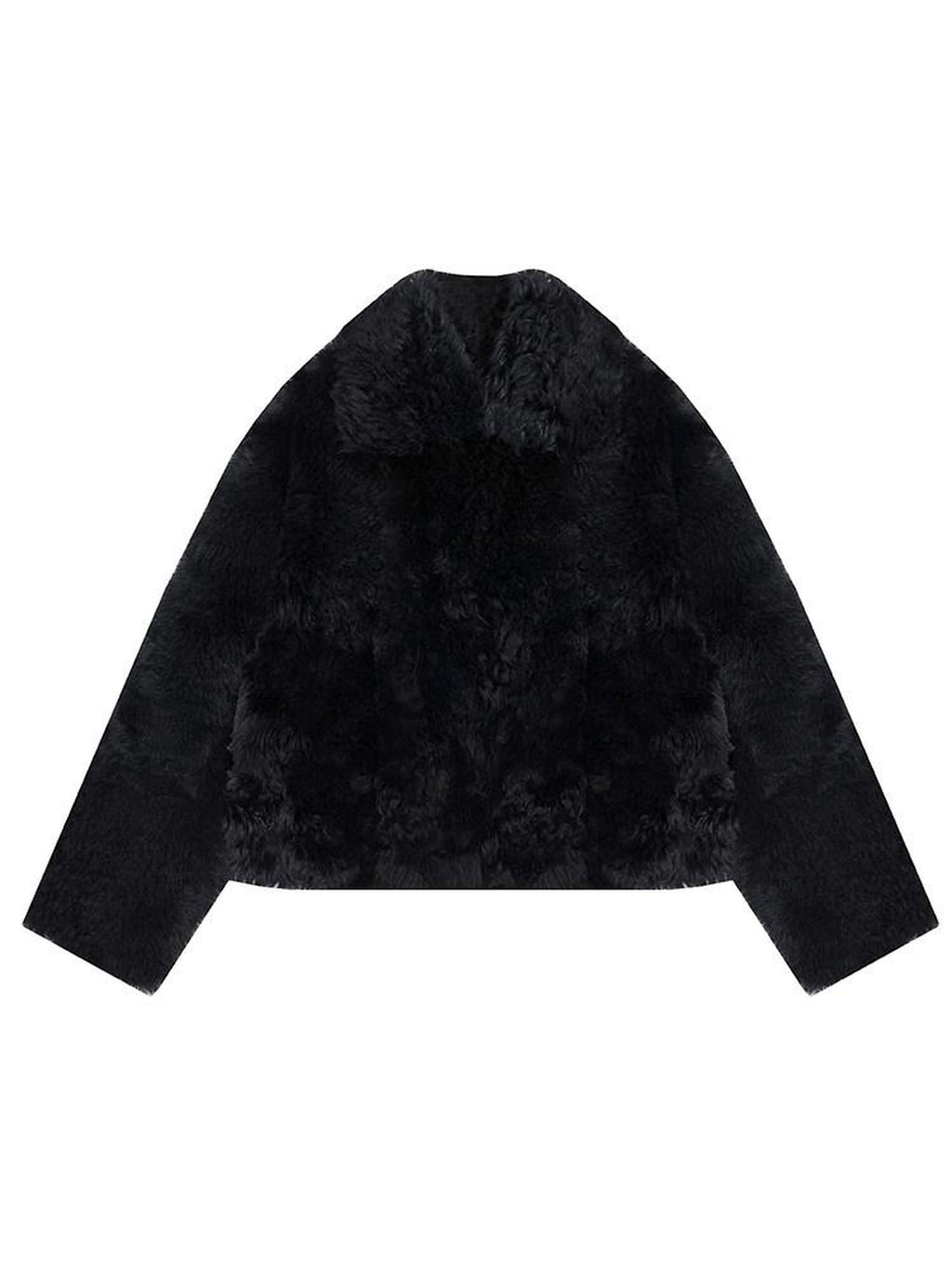unspoken Black Minimalist Office Relaxed Fit Long Sleeve Young Women Short Coat