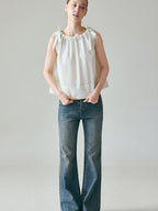 fano Breathable Cotton Blend Loose Fit Office Commuter Solid White Camisoles