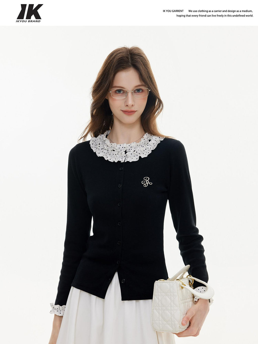 ikyou Soft Stain Resistant Slim Fit Dot Button Casual Cotton Long Sleeve T-Shirts