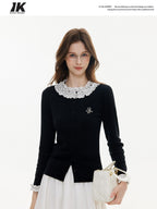 ikyou Soft Stain Resistant Slim Fit Dot Button Casual Cotton Long Sleeve T-Shirts