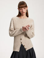 someone sometimes Acrylic Blend Speckled Beige Crew Neck Pullover Office Knitwear Sweaters