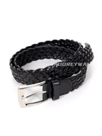 audreyyang Premium Cowhide Woven Leather Square Buckle Women Classic Belts