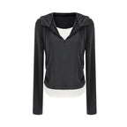 unspoken_Soft_Viscose_Two_Piece_Hooded_Zip_Up_Loose_Minimal_Female_Deep_Gray_Lounge_Sets_MISSTT