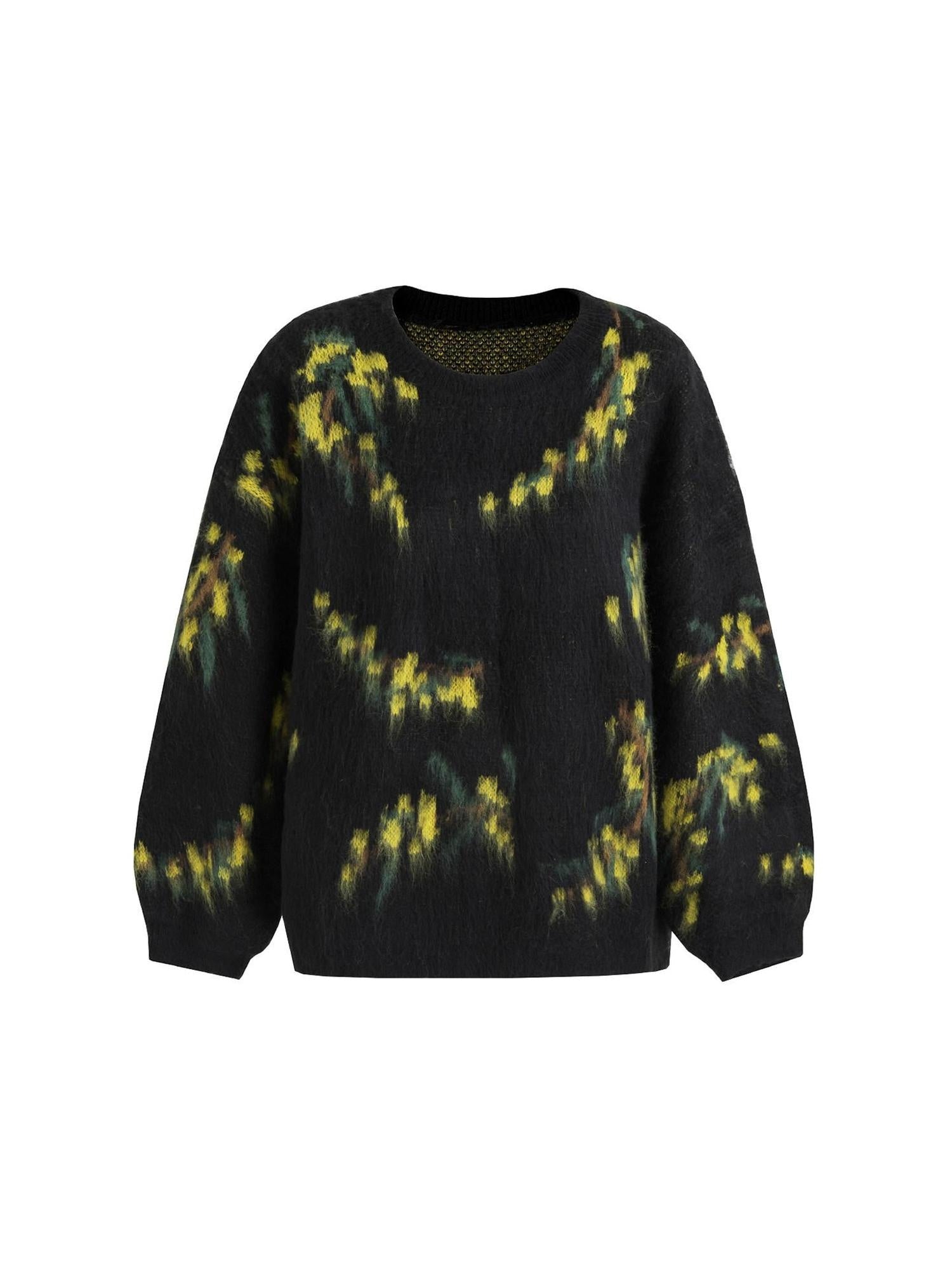 unspoken Thermal Commuter Loose Colorblock Womens Wool Blend Knit Sweaters