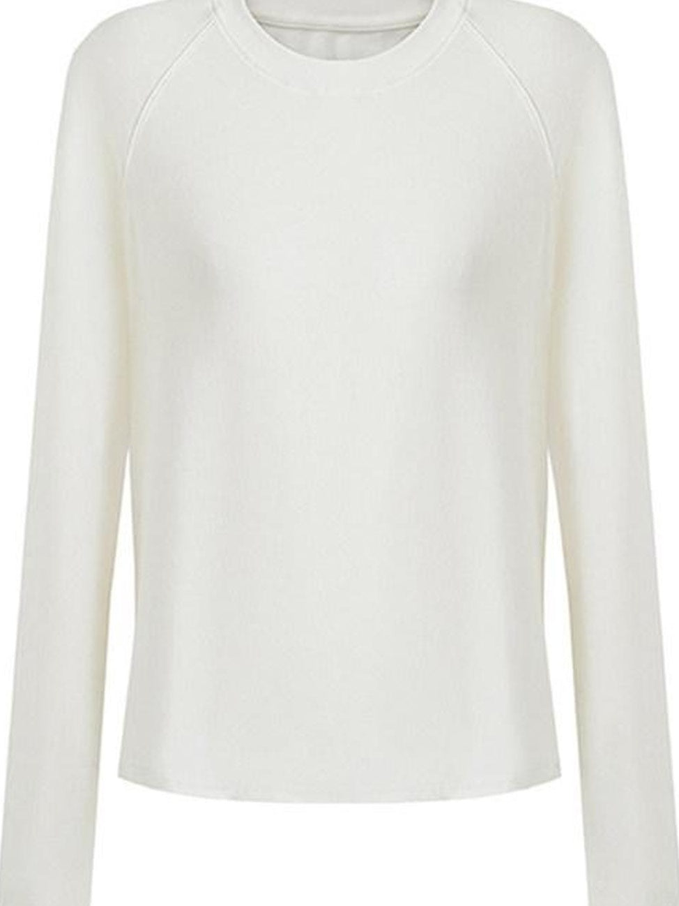 fano Soft Faux Cashmere Commuter Loose Fit Women Round Neck Long Sleeve T-Shirts