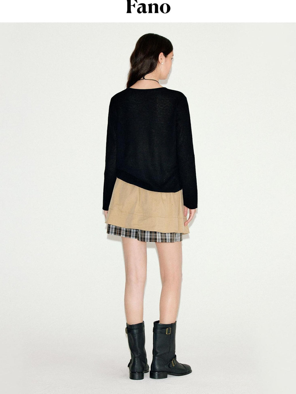 fano Khaki Drawstring A Line Mid Waist Casual Cotton Blend Women Mini Skirts