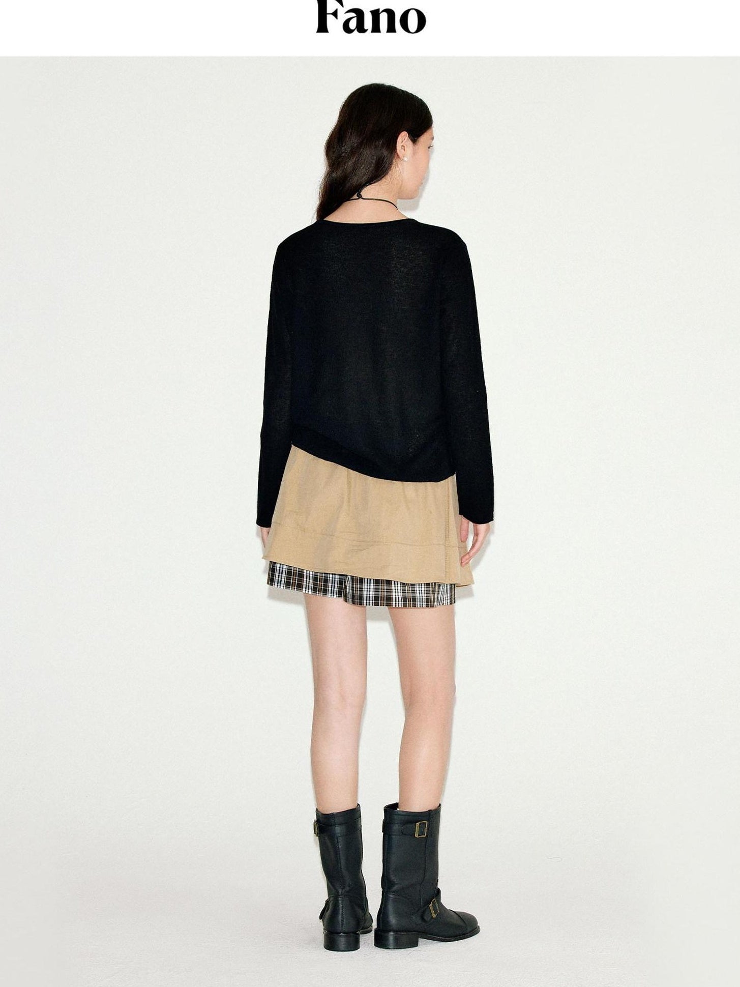 fano Khaki Drawstring A Line Mid Waist Casual Cotton Blend Women Mini Skirts