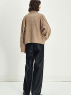 someonesometimes Insulated Original Design Loose Fit Button Stand Collar Unisex Short Coat