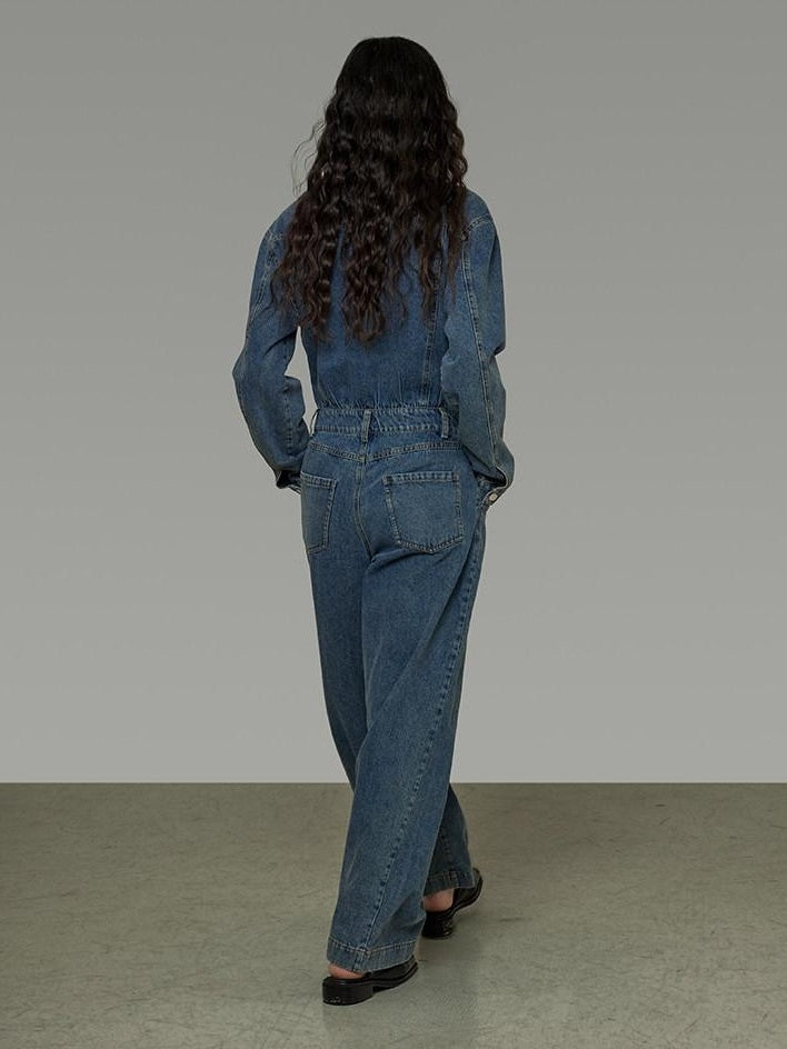 unspoken High Waisted Wide Leg Cotton Blend Office Commuter Blue Top & Pants Sets