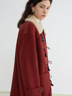 fano Warm Thick Mid Length Stand Collar Straight Commuter Young Women Wool Coats