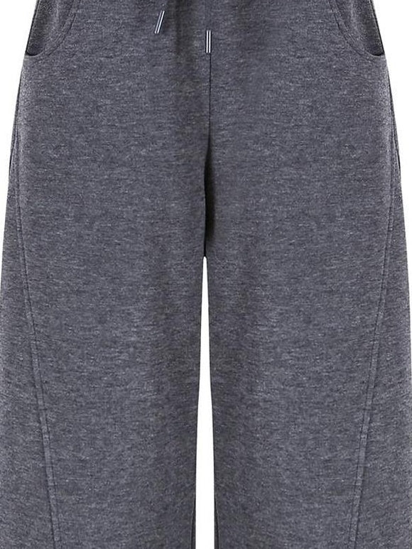 fano Soft Stretch Knit Natural Waist Straight Leg Casual Women Dark Gray Sweatpants