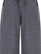 fano Soft Stretch Knit Natural Waist Straight Leg Casual Women Dark Gray Sweatpants