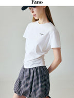 fano Cotton Stretch Slim Fit Korean Round Neck Women Short Sleeve T-Shirts