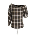 unspoken_Breathable_Viscose_Slim_Asymmetric_Slant_Neck_Green_Plaid_Off_Shoulder_Crop_Tops_MISSTT