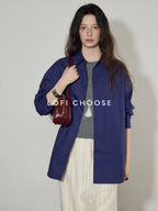 Lofi choose Pure Cotton Loose Fit Commuter Turndown Collar Long Sleeve Buttoned Women Shirts