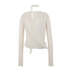 someonesometimes Soft Wool Blend Slim Round Neck Long Sleeve Women Almond Beige Knit Cardigans