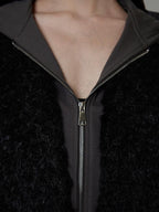 unspoken Warm Minimalist Commuter Loose Fit Zip Layered Women Black Polyester Short Coat