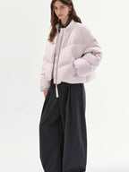 fano 90 Fill White Duck Down Warm Baseball Collar Casual Women Pink Down Jackets