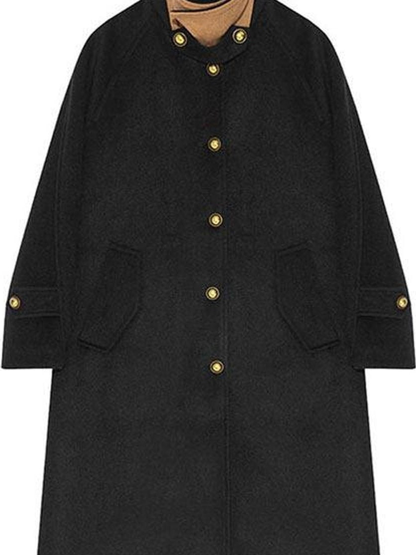 fano Insulated Minimalist Commuter Straight Raglan Sleeve Women Poly Blend Long Coats