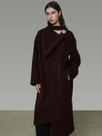 unspoken 100 Percent Sheep Wool Mid Length Relaxed Minimalist Workwear Wool Coats