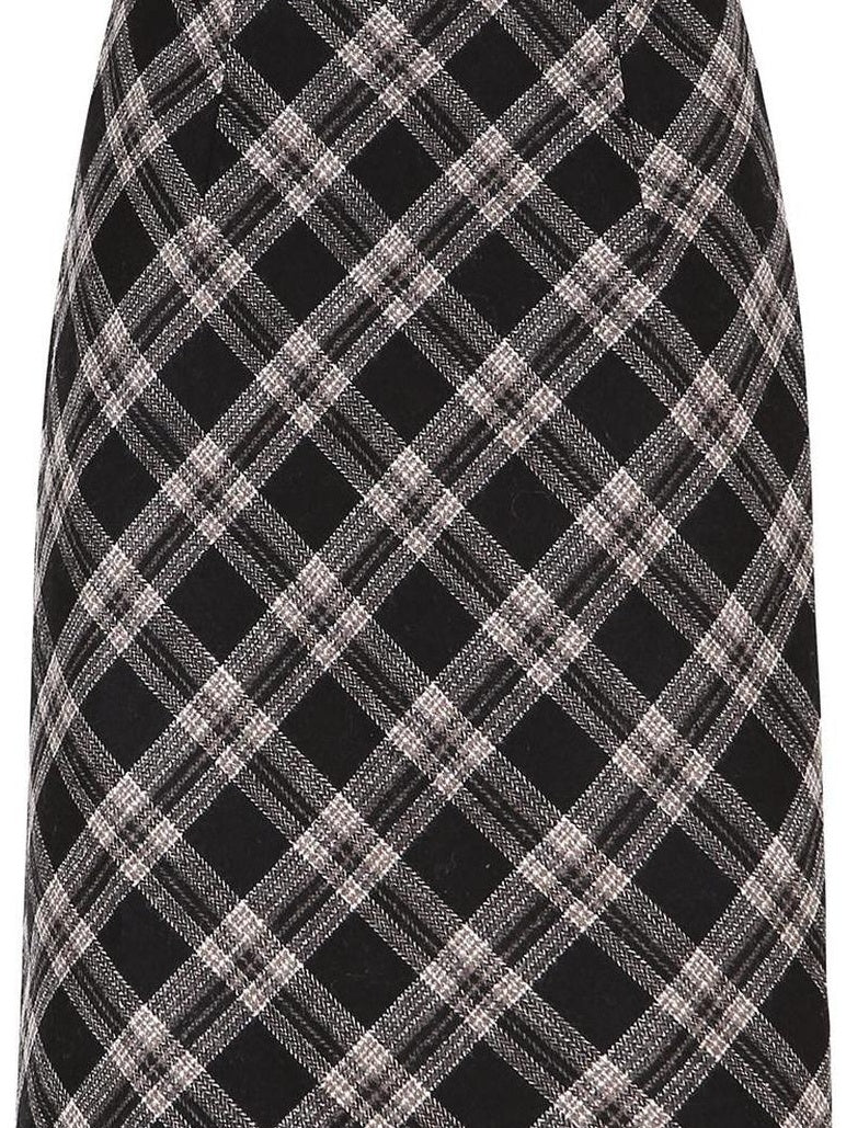 fano Cozy High Waist Wool Blend Plaid H Line Casual Women Midi Skirts