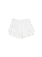 ikyou Fade Resistant Embroidered Pleated A Line Mid Waist Side Zipper Women Mini Skirts