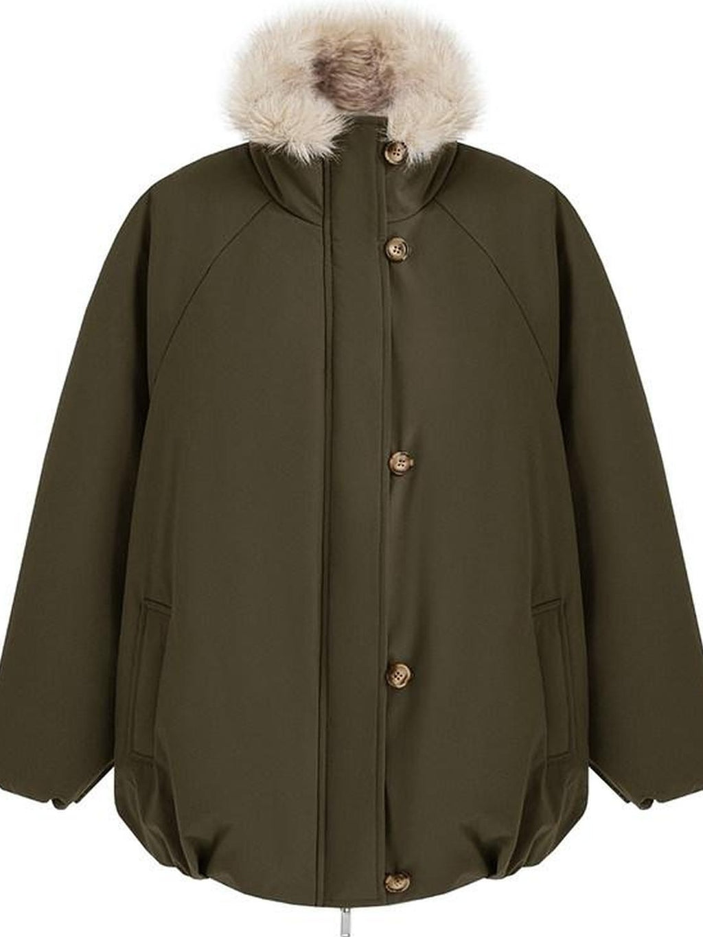 fano 90% White Duck Down Thermal Straight Fit Commuter Olive Zipper Down Jackets