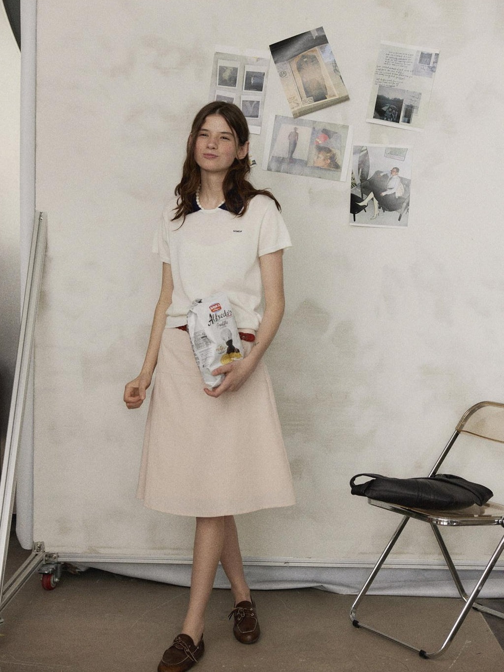 Lofi choose High Waist Flattering Wide A Line Loose Workwear Pink Full Circle Midi Skirts