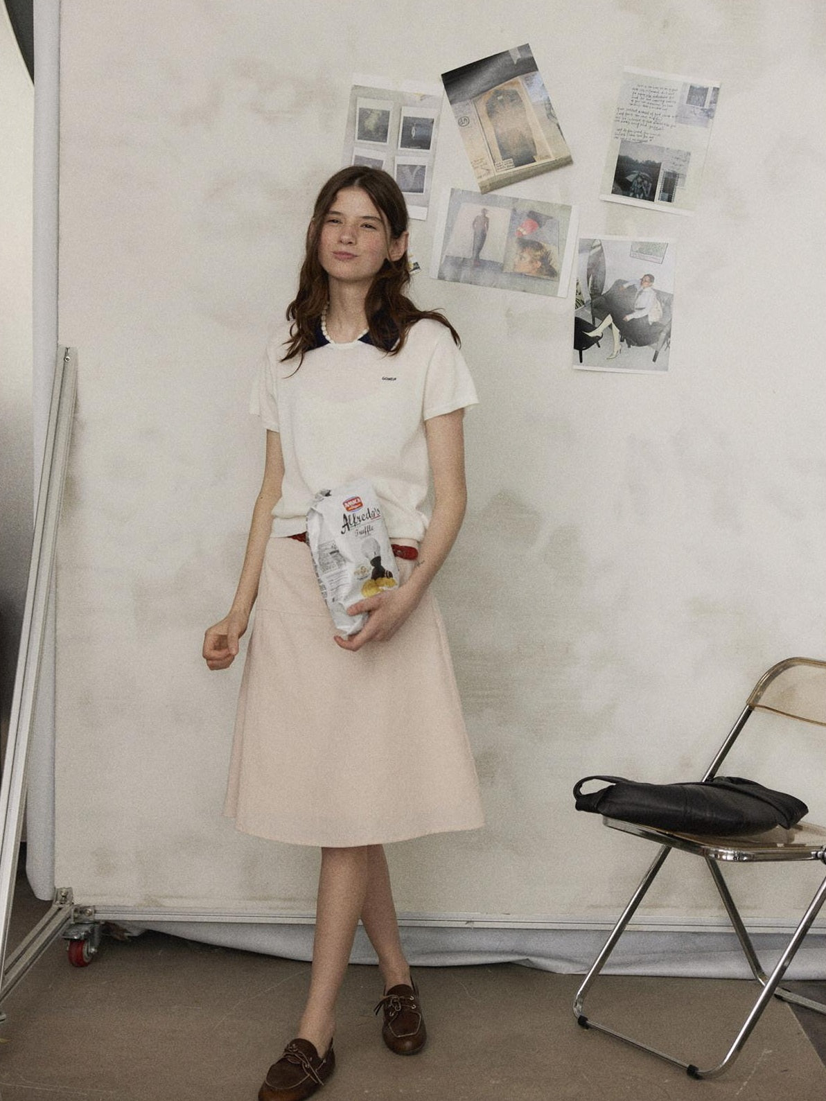 Lofi choose High Waist Flattering Wide A Line Loose Workwear Pink Full Circle Midi Skirts